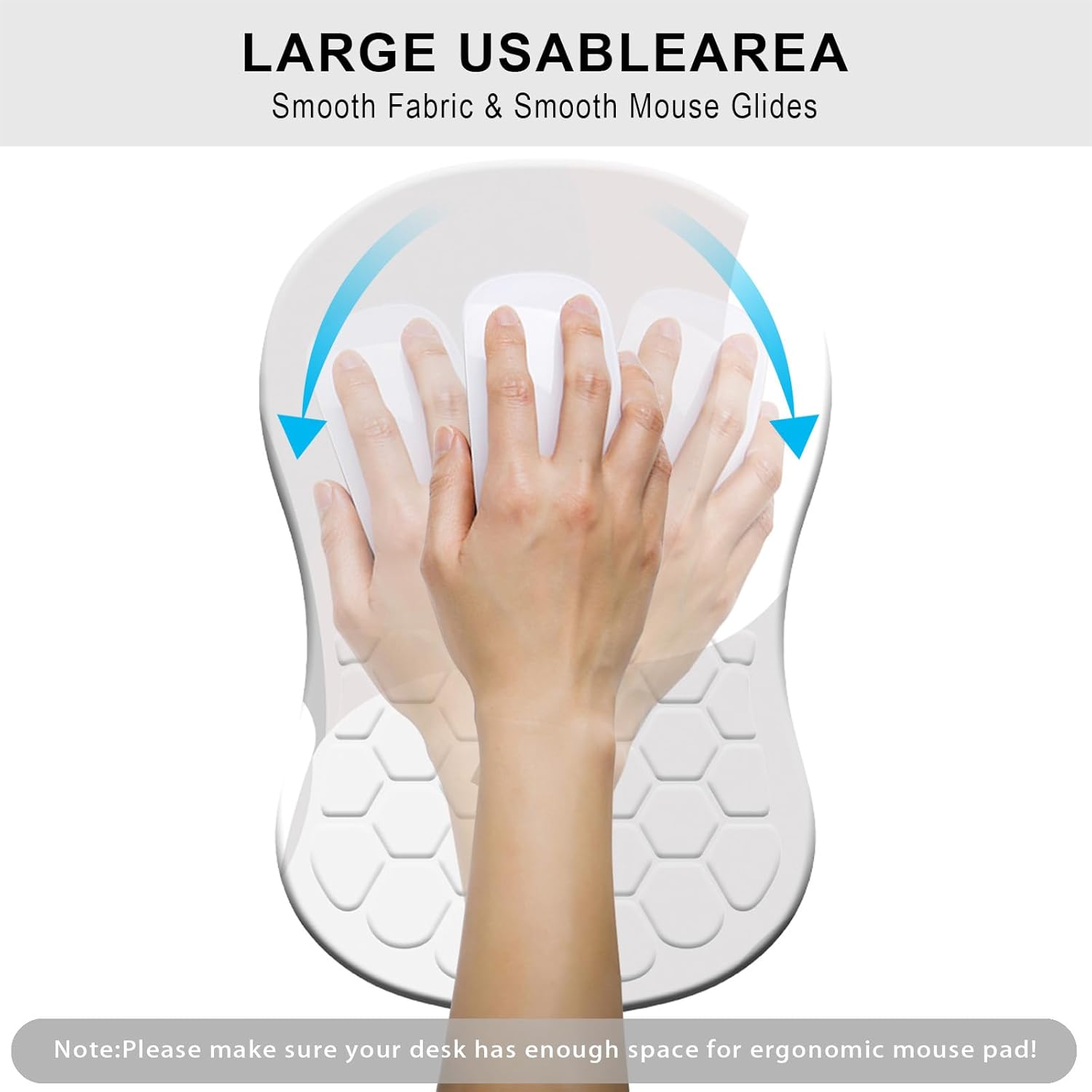 Kakurookie Alfombrilla de mouse ergonómica con soporte para reposamuñecas, diseño de masaje, tapete de mouse para aliviar el dolor del túnel