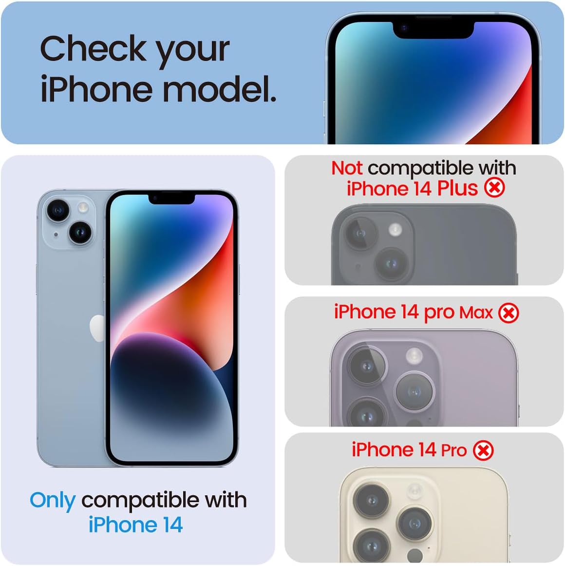 Paquete de 4 protectores de pantalla de privacidad para iPhone 14 6.1 pulgadas con 2 protectores de lente de cámara, protección contra caídas