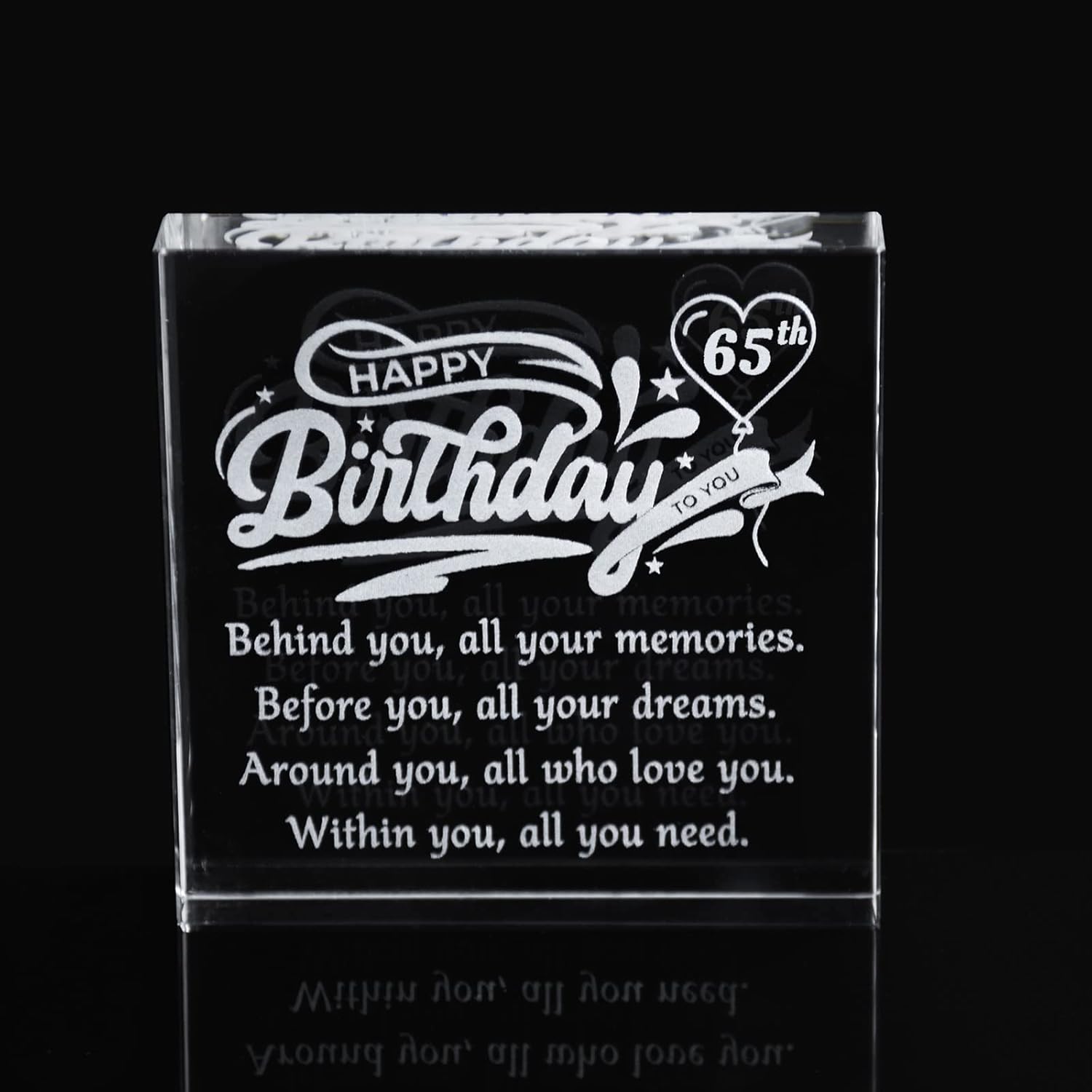 Pisapapeles de cristal grabado personalizado para cumpleaños número 65, ideas de regalos de cumpleaños para él, novia, hijo, hija, hermano, hermana,