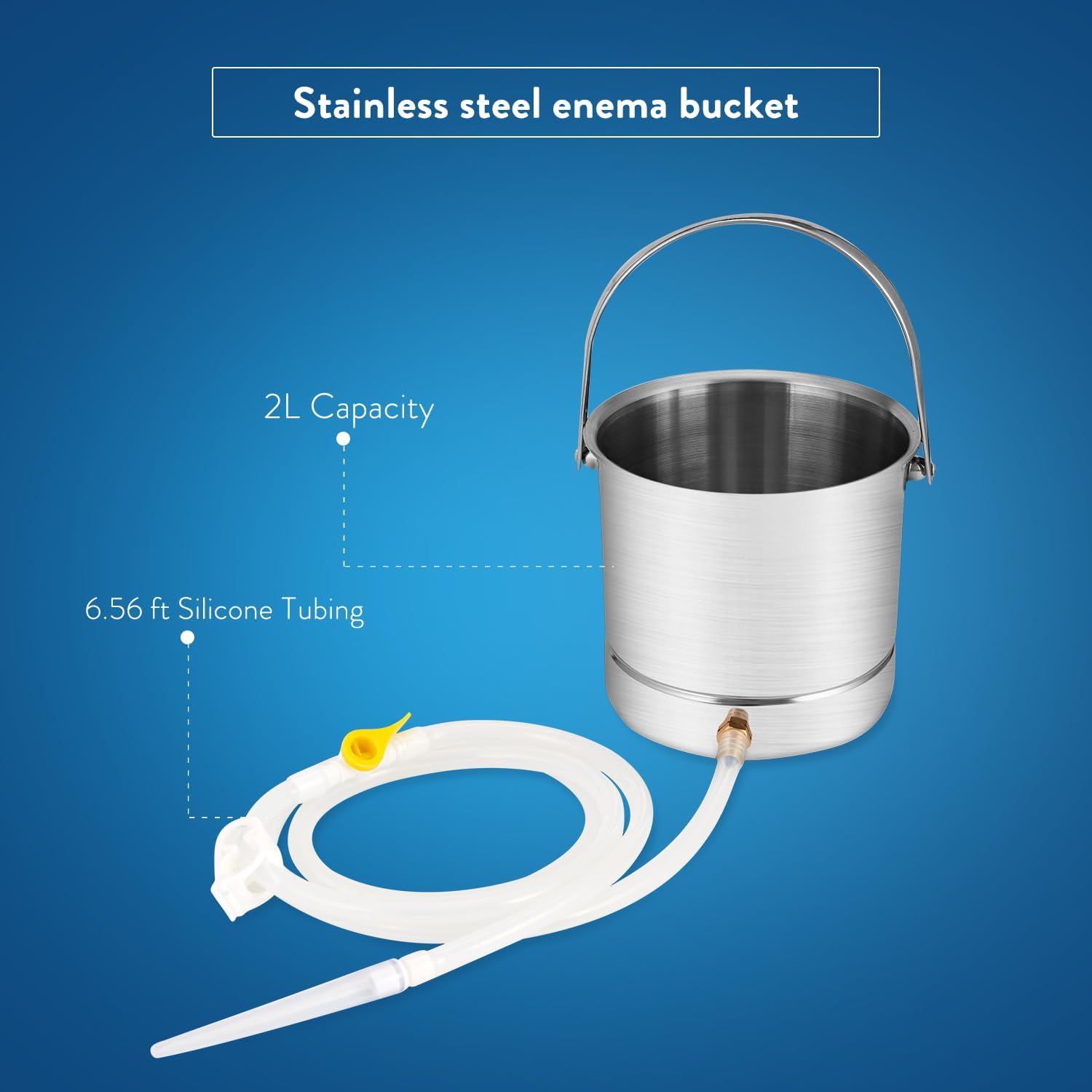 Smokitcen Coffee Enema Bucket Kit Acero Inoxidable 2 Cuartos de Capacidad para Desintoxicación Enemas - Imagen 9