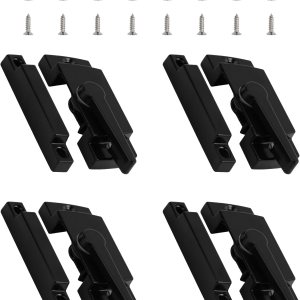 MXiiXM Paquete de 4 cerraduras deslizantes para ventana, cerraduras de leva para ventana de doble colgado, cerradura de vinilo de seguridad y MXiiXM Paquete de 4 cerraduras deslizantes para ventana, cerraduras de leva para ventana de doble colgado, cerradura de vinilo de seguridad y