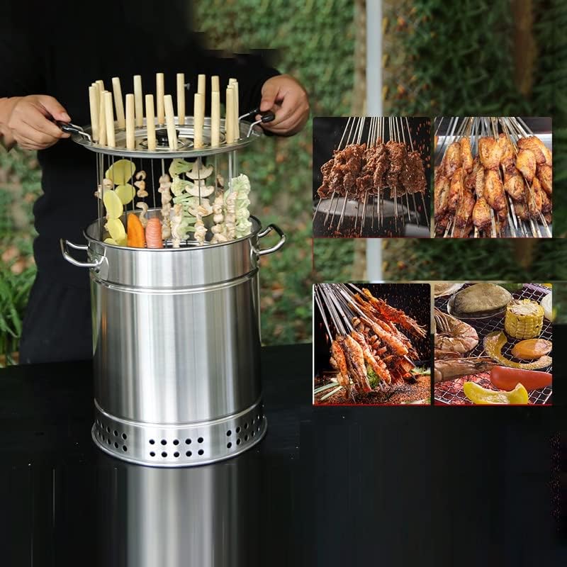 20-28 Máquina de parrilla de kebab sin humo, horno asador vertical, 5-6 minutos de rápido b aking, aceite y carbono separados, para interiores y