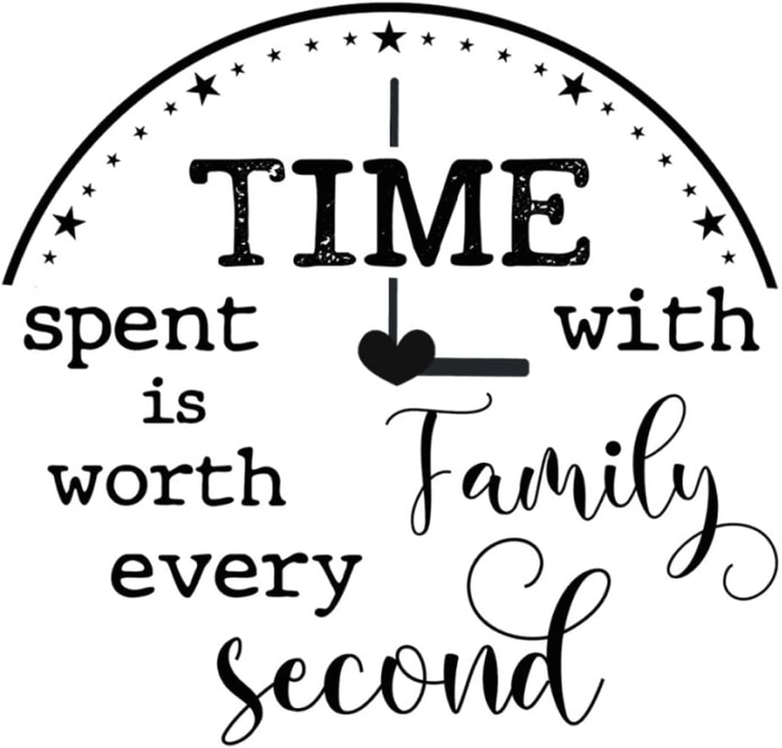 Time Spent with Family is Worth Every Segundo – Adhesivo de pared inspirado en el corazón calentador, decoración de pared para dormitorio, sala de