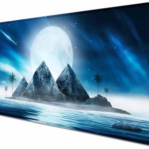 Alfombrilla de mouse grande extendida para juegos con bordes cosidos, alfombrilla de escritorio de luna llena de montaña azul para computadora, Alfombrilla de mouse grande extendida para juegos con bordes cosidos, alfombrilla de escritorio de luna llena de montaña azul para computadora,