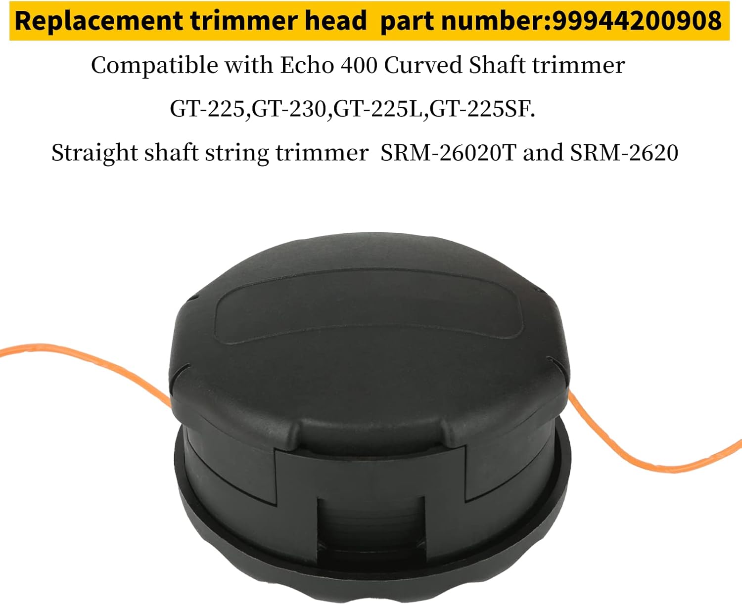 Cabezal recortador compatible con Echo 400 SRM-225 SRM-230 SRM-210 GT-230 GT-225L GT-225SF Pas210 Pas211 Pas225 Weed Eater con línea de 0.095