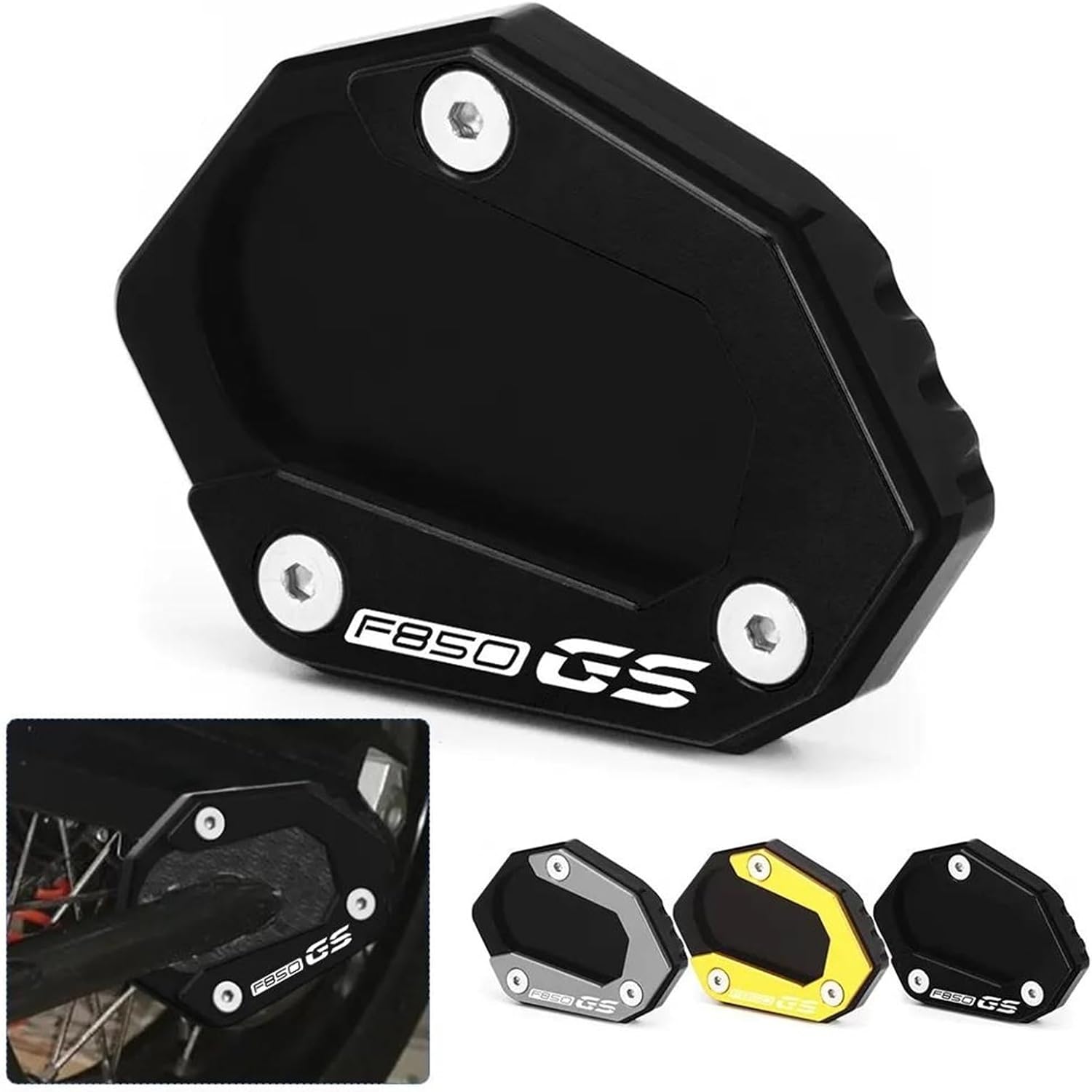 Almohadilla de extensión de soporte para motocicleta BMW F750GS F850GS Adventure F 750 850 GS Adv 2019 2022 Placa de soporte lateral (color  titanio)
