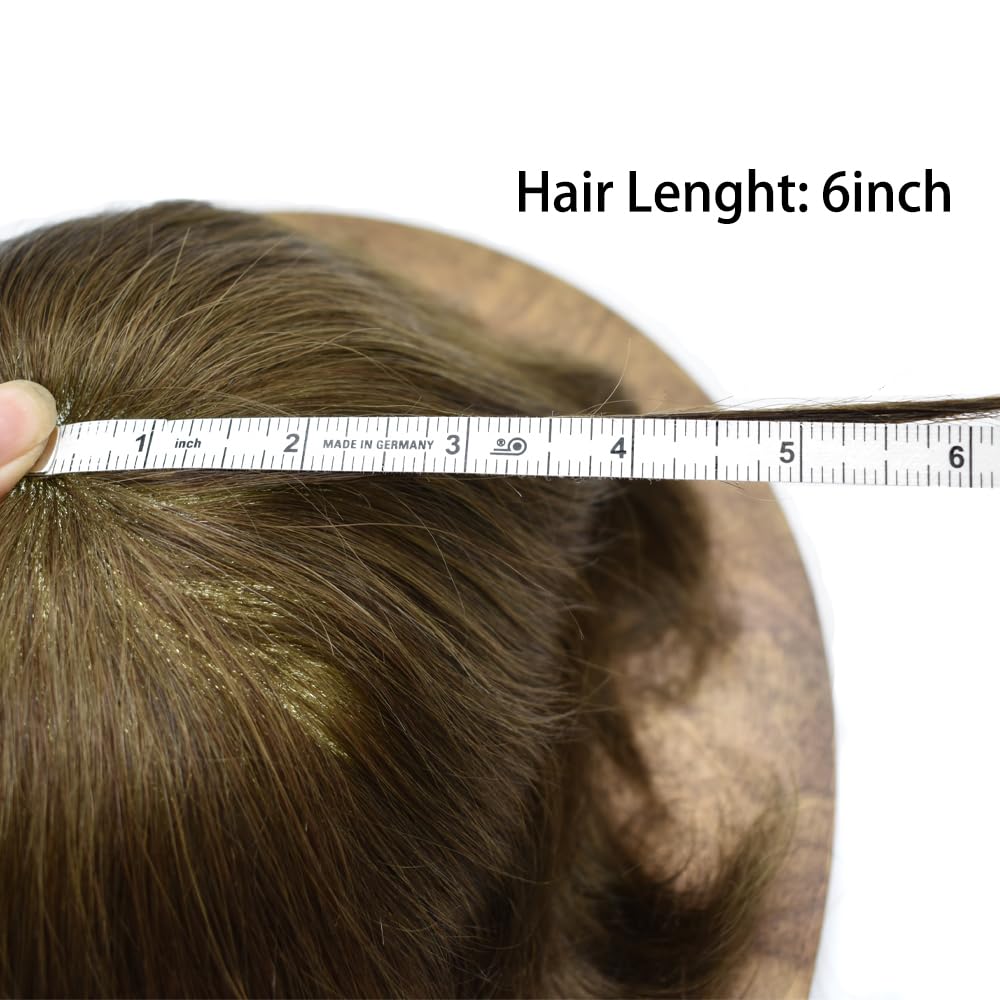 Sistema de reemplazo de cabello tipo tupé para hombre, piezas de cabello de encaje de monofilamento fino duradero para hombres, negro, marrón,