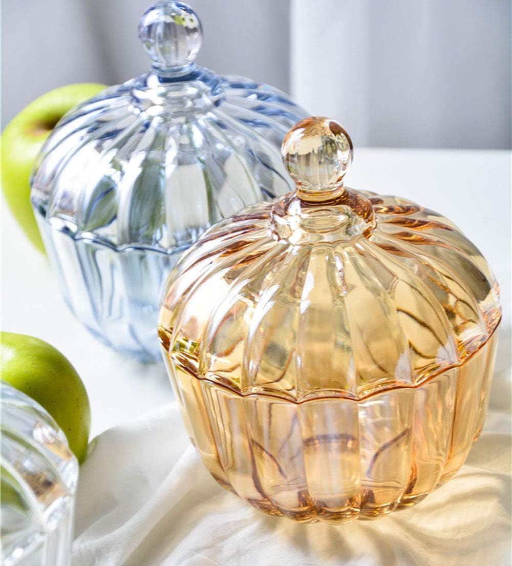 FUYU Tarro de caramelo de cristal de calabaza Caja de aperitivos Tarro de almacenamiento de vidrio con