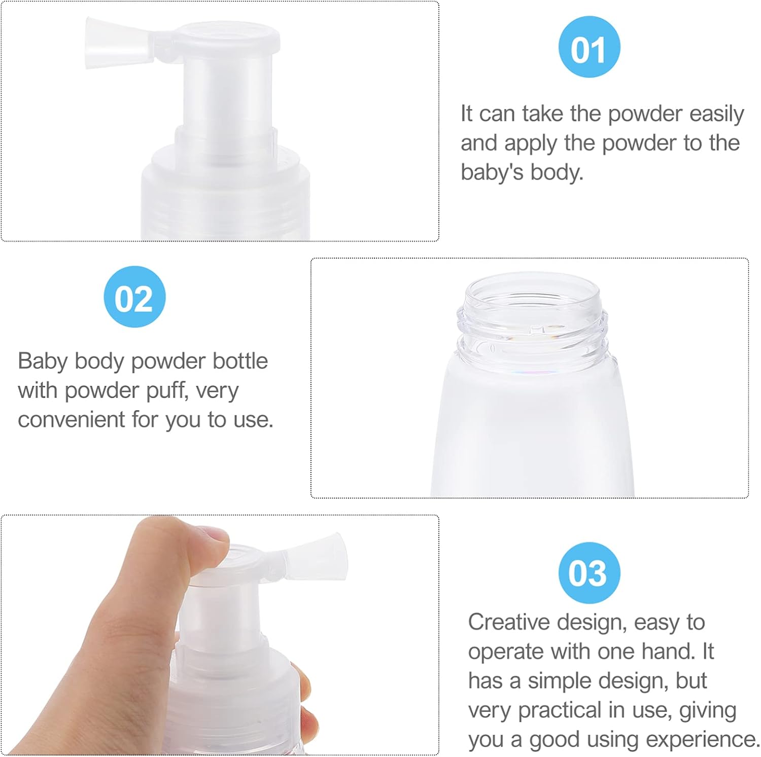 EXCEART Botella de spray de polvo de polvo de purpurina suelta de polvo contenedor de polvo de talco para después del baño, caja de polvo de