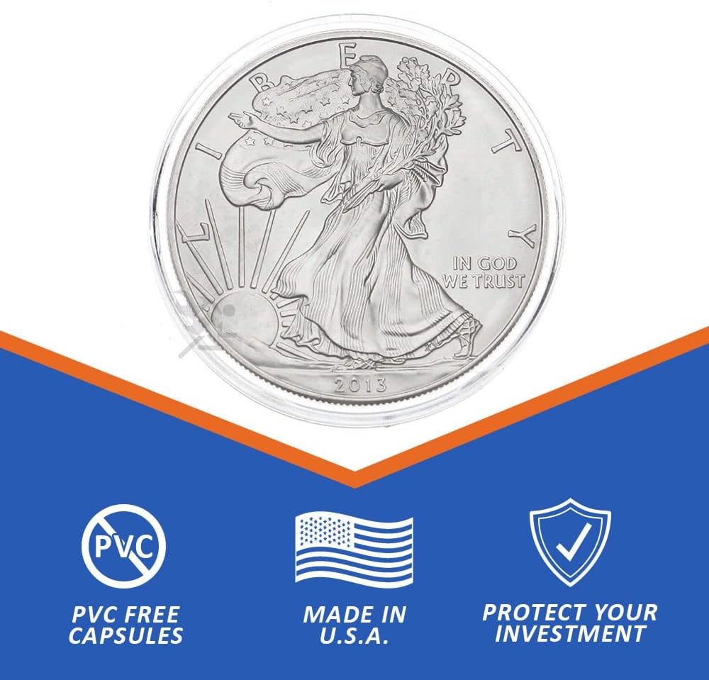 (20) Air-tite H-40 – Cápsulas de soporte para monedas de ajuste directo para American Silver Eagles y 1 onza China Silver Panda Sterling por