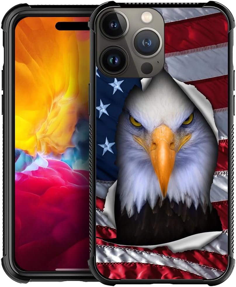 DAIZAG Funda compatible con iPhone 15 Pro Max American Flag Eagle – Funda para teléfono a prueba de golpes, funda de TPU suave para iPhone 15 Pro Max