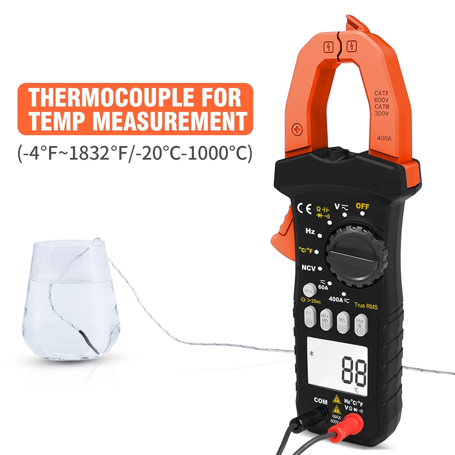 Medidor de abrazadera digital Multímetro LC-7200B AC DC amp Medidor 6000 cuentas para ACDC Resistencia de voltaje de corriente Temperatura