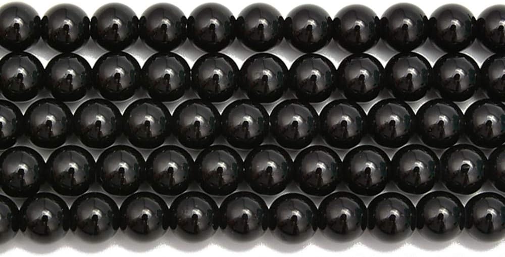 PLTbeads 0.079in agujero grande negro ónix liso redondo 0.394in cristal energía energía energía energía energía energía energía energía perlas
