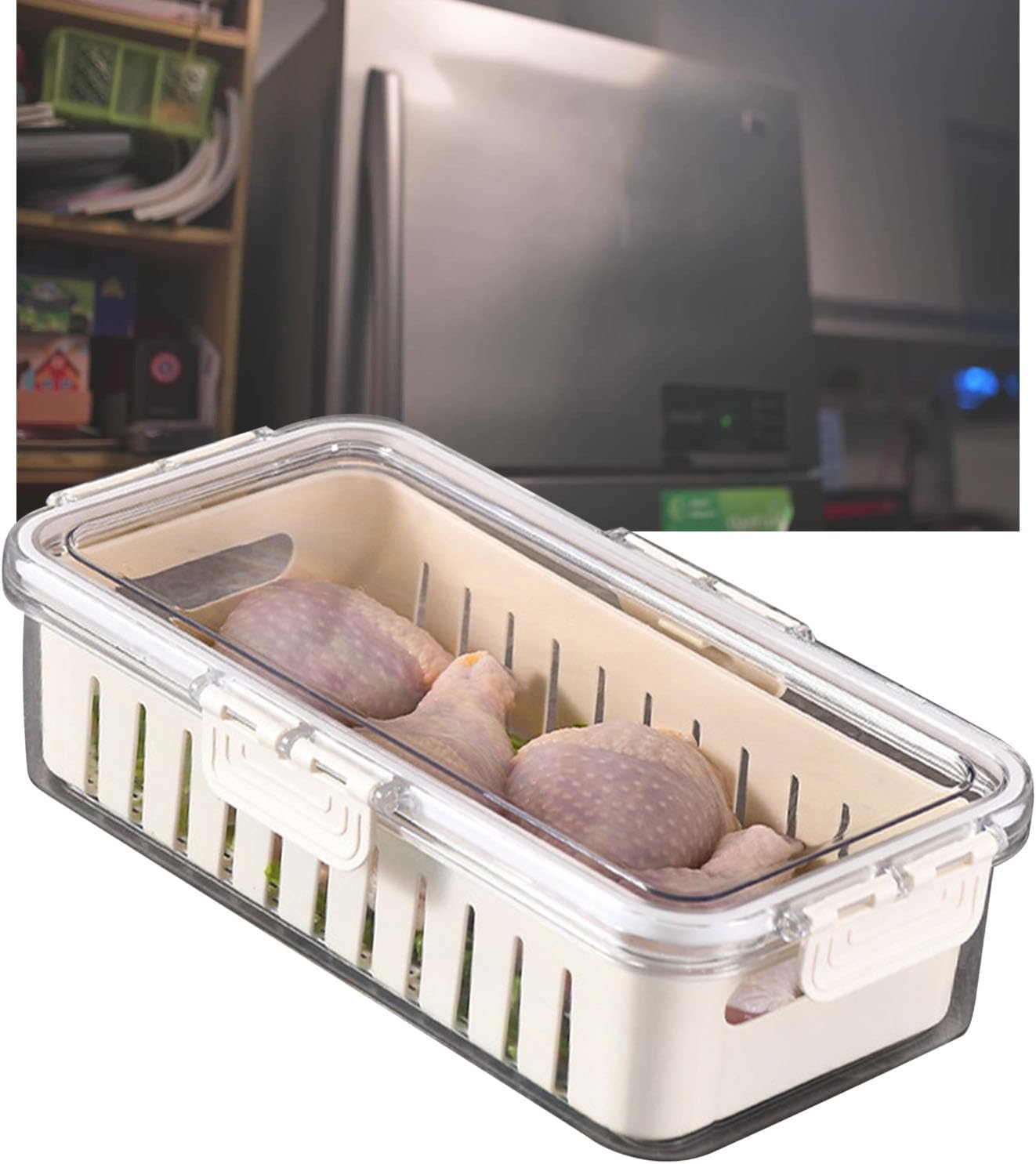 TOPINCN Contenedores de almacenamiento de frutas para refrigerador, organizadores de cocina, contenedor de almacenamiento de verduras de grado
