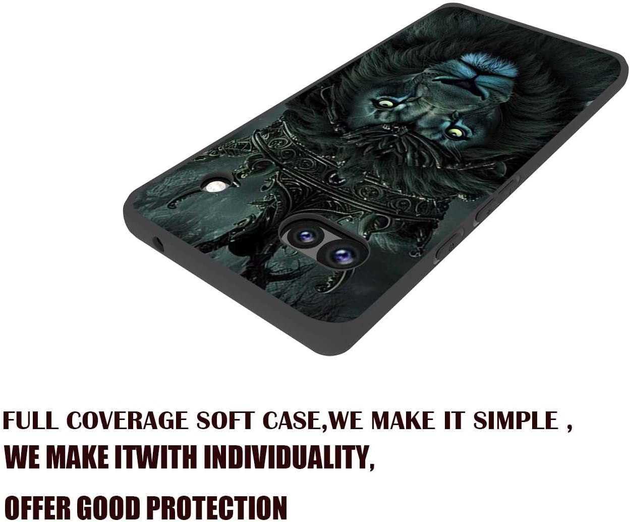 Compatible con Google Pixel 6A Lion Case, King Lion con gráfico de corona animal para Google Case hombres y mujeres, elegante funda de silicona