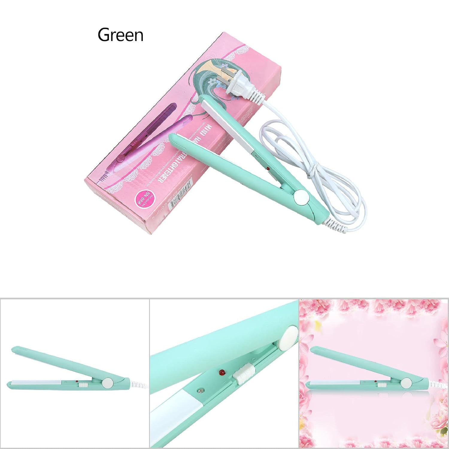2 en 1 Mini plancha de pelo 4 colores cerámica turmalina ajuste temperatura temperatura belleza plancha plana calefacción rizador para peinar el