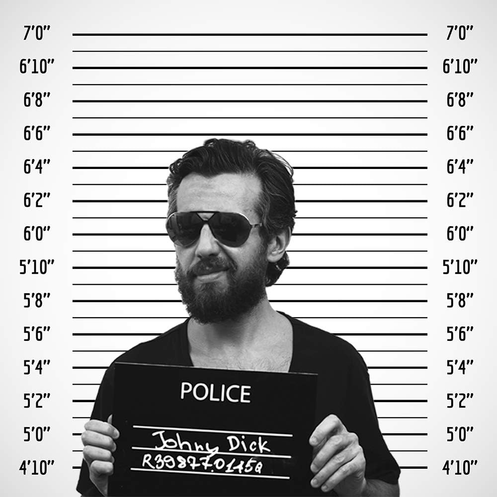 Telón de fondo de fotografía de línea negra Mugshot Decor Fondo de fotos para fiesta Banner Niños Juego Vinilo Studio Prop PGT602A 6x6ft