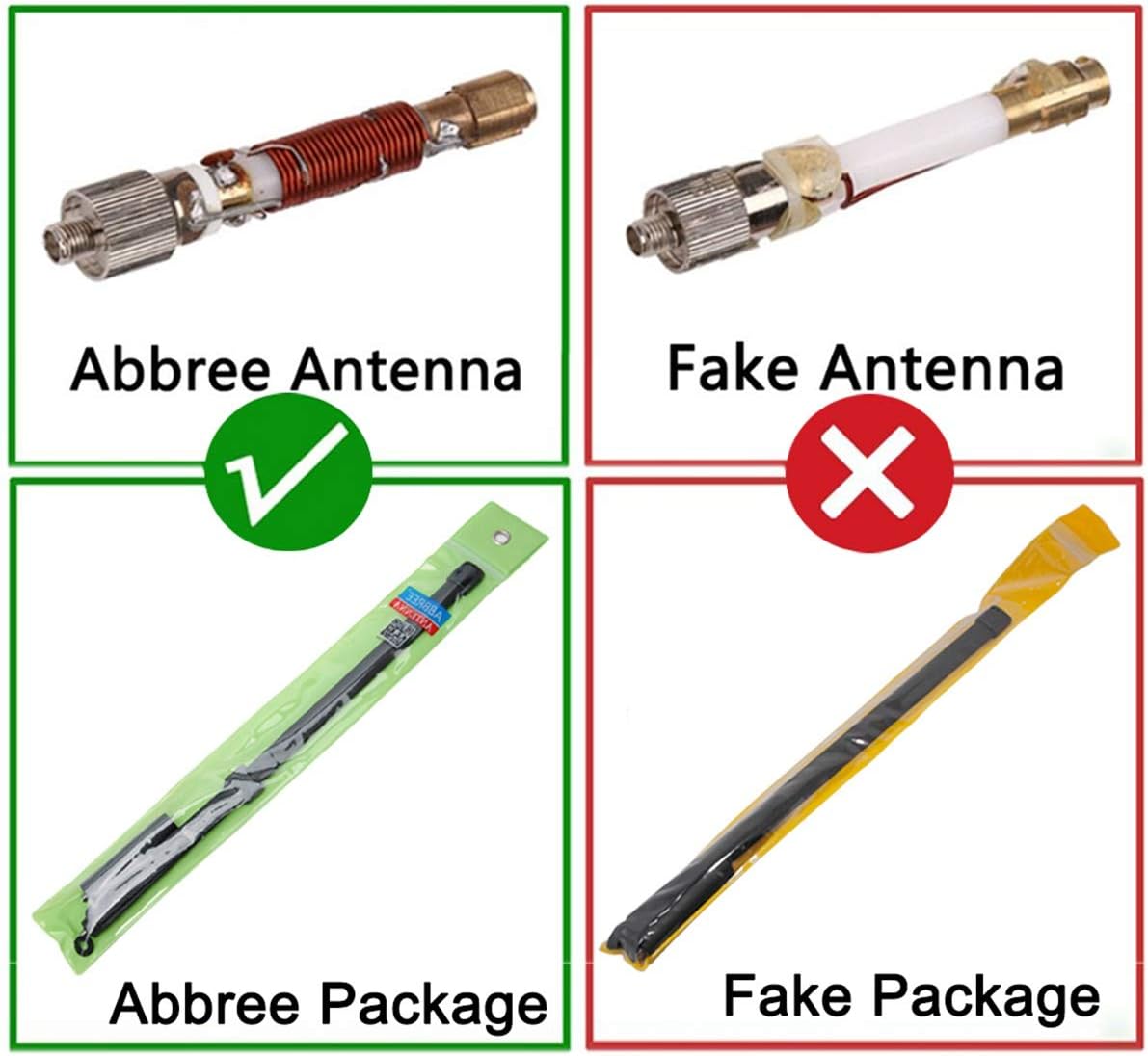 Abbree SMA – Antena de banda dual hembra VHFUHF 144430 MHz antena de látigo suave de alta ganancia para radio bidireccional Baofeng UV-5R UV-82.