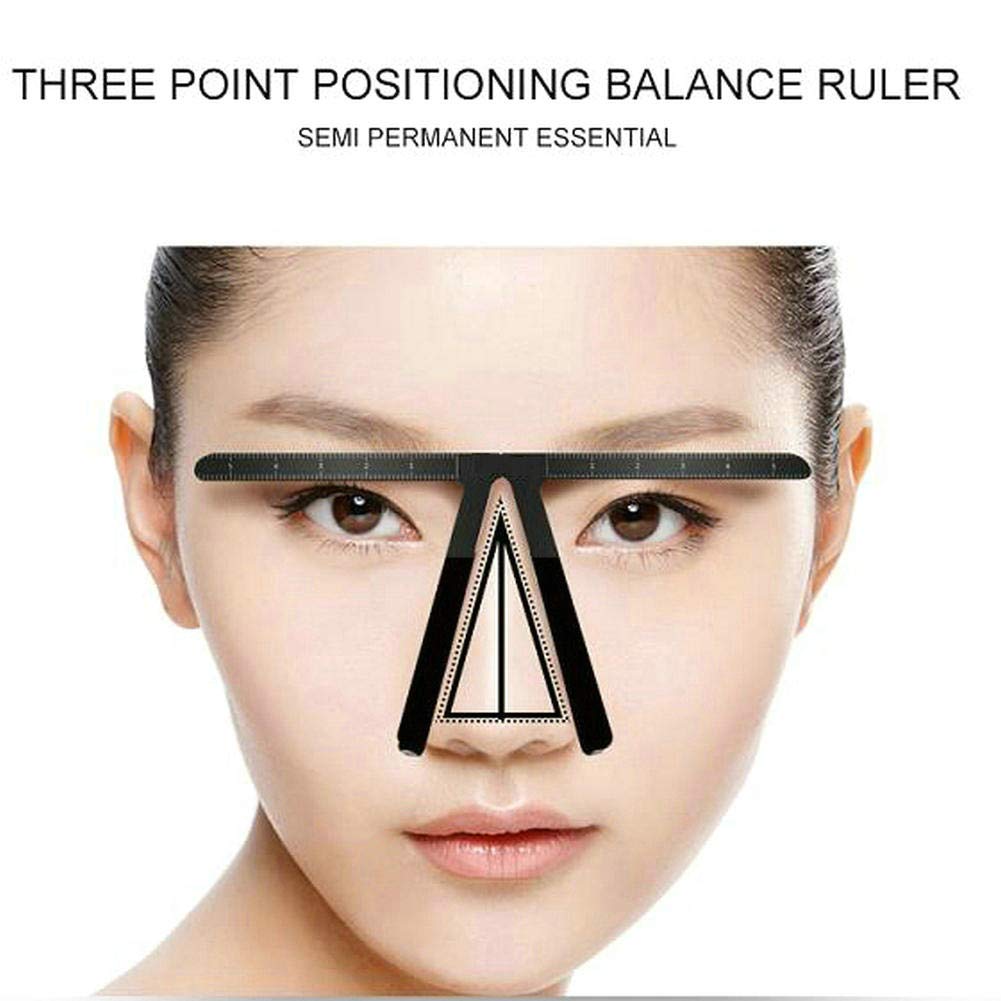 Plantilla de maquillaje para cejas con tres puntos de posicionamiento, herramienta simétrica, regla de equilibrio de cejas para maquillaje