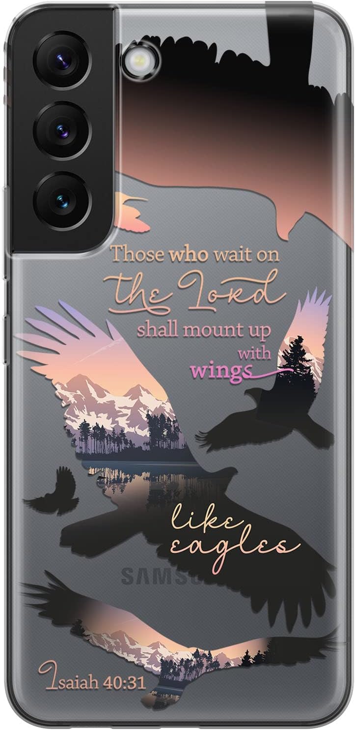 Cavka Funda para teléfono compatible con Samsung Galaxy S23 Ultra S22 S21 FE 5G S20 Note 20 10 Plus parachoques con frase de las Escrituras con