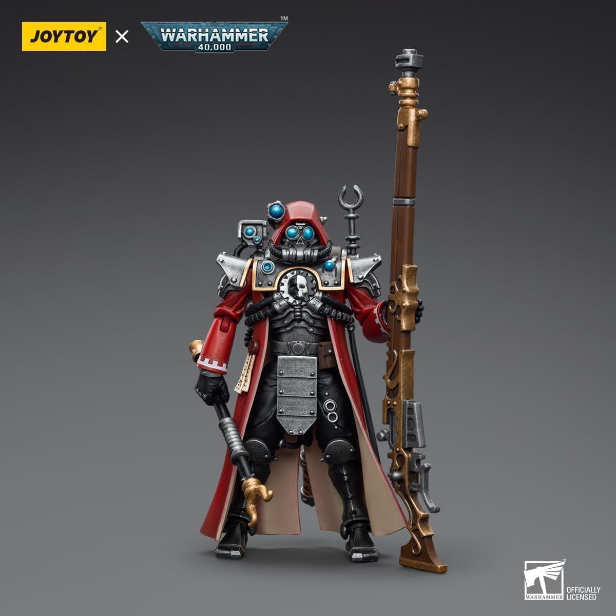 JOYTOY Warhammer 40k Adeptus Mechanicus Skitarii Ranger con Arquebus transuránico a escala 118 Figura de acción Joy Toy Modelos