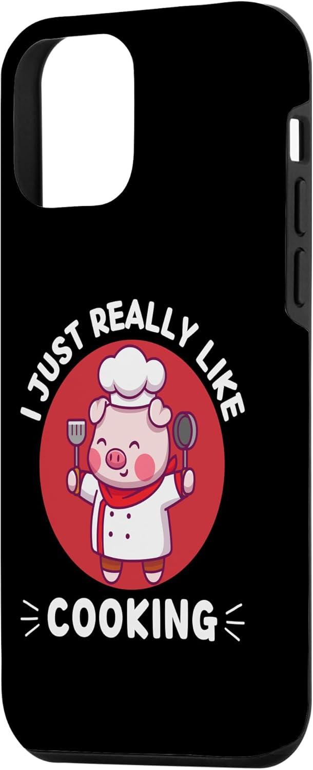 iPhone 12 mini Kawaii Cute Pig I Just Really Like Cooking Kawaii Aesthetic Case
