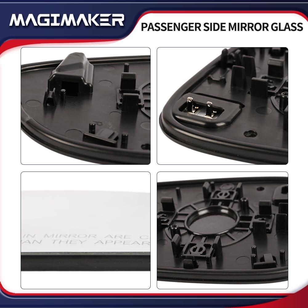Espejo lateral derecho del pasajero con soporte trasero 76203-TVA-A21 compatible con Honda Accord 2018, 2019, 2020, 2021, 2022, vidrio calefactable