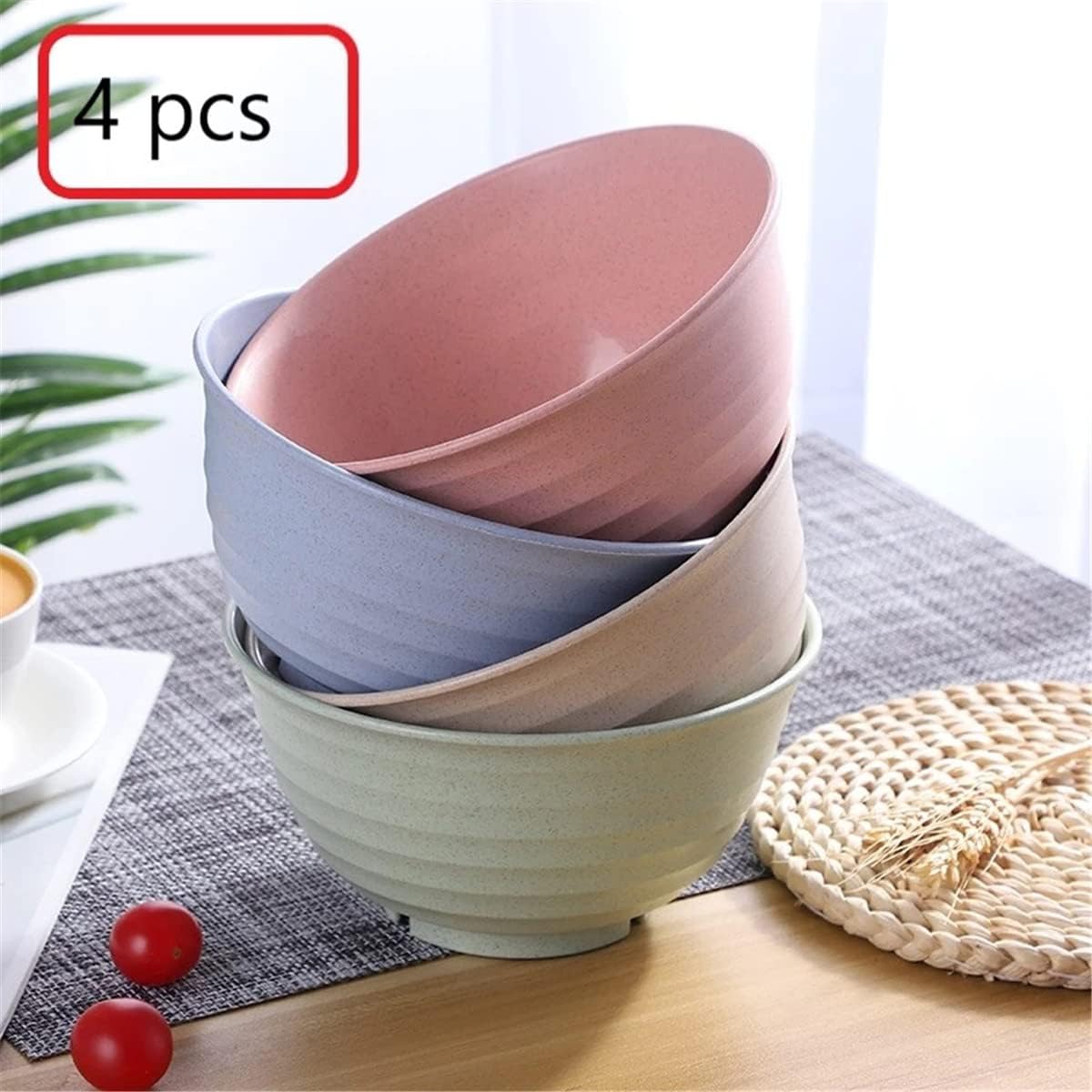 Cuencos de paja de 4 trigos, elegantes cuencos pequeños aptos para microondas, fuertes e irrompibles para cena, arroz, postre, aperitivos, fideos,