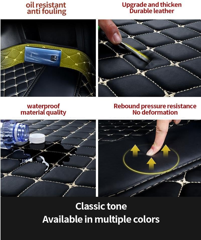 BACKFIVE Tapetes de ajuste personalizado para automóvil, forro de carga de cuero para sedán, SUV, camión, asiento trasero, cubierta de automóvil