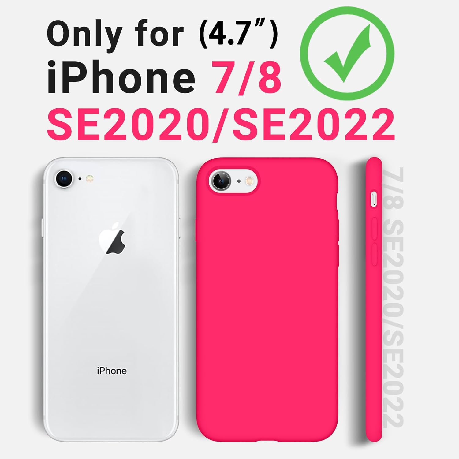 AOTESIER Funda compatible con iPhone SE y iPhone 8 de 4.7 pulgadas, sedoso al tacto, goma de silicona suave de alta calidad, antihuellas, cuerpo