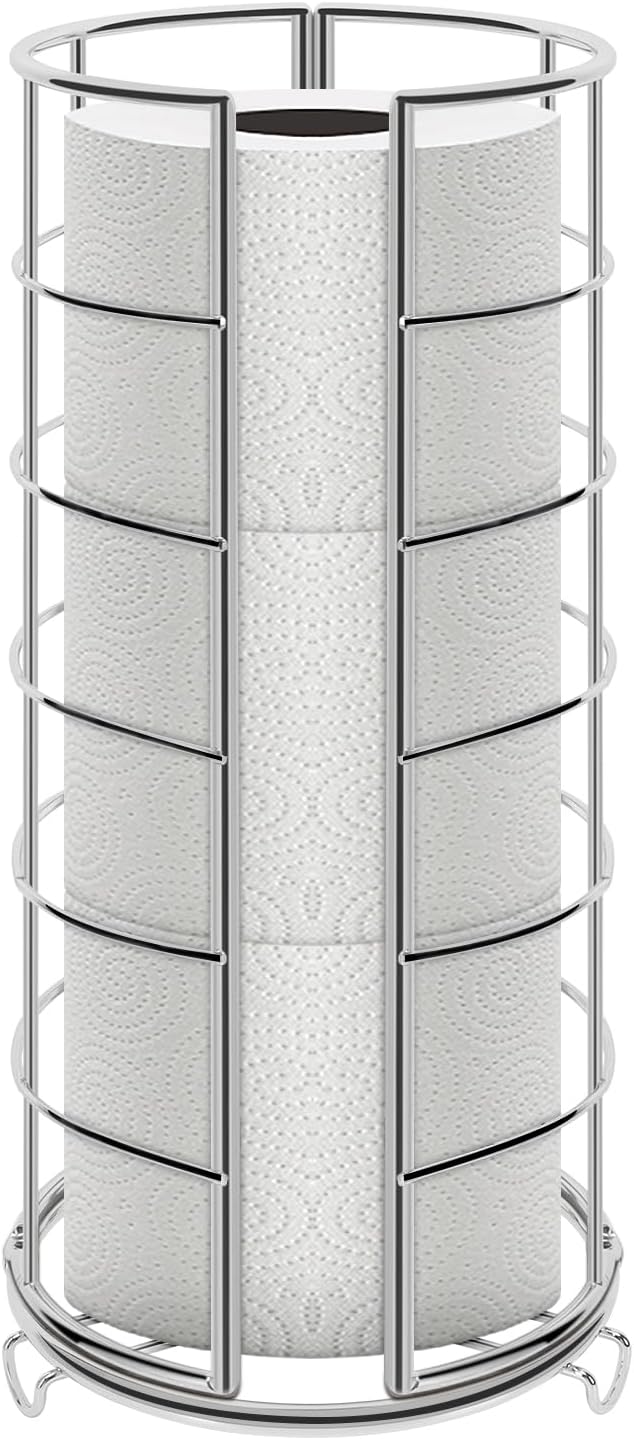 NearMoon Soporte organizador de papel higiénico, almacenamiento de 3 rollos de papel higiénico, accesorio de baño de metal, soporte de rollo