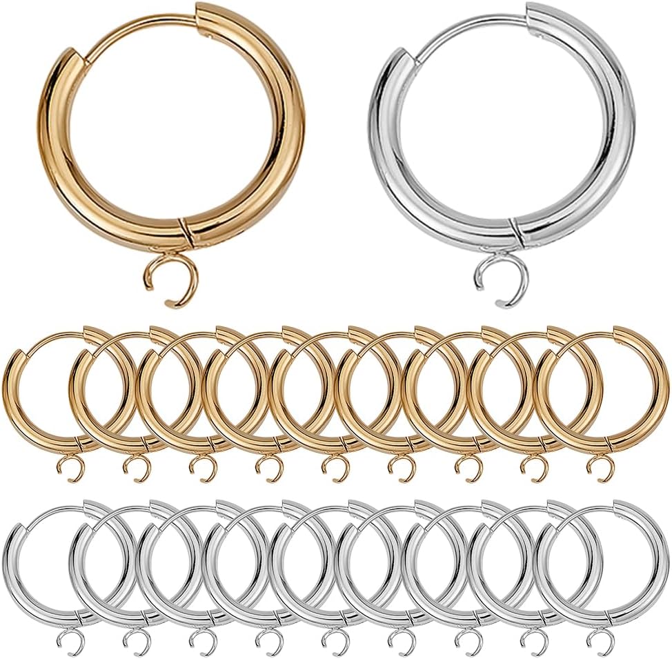 SUNNYCLUE Ganchos para pendientes Huggie Hoop
