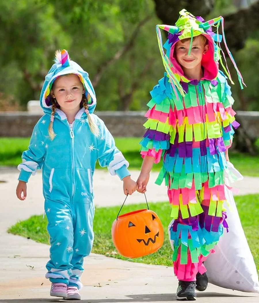 Tipsy Elves Disfraz de piñata de Halloween multicolor brillante para niños, fácil de vacaciones, talla M
