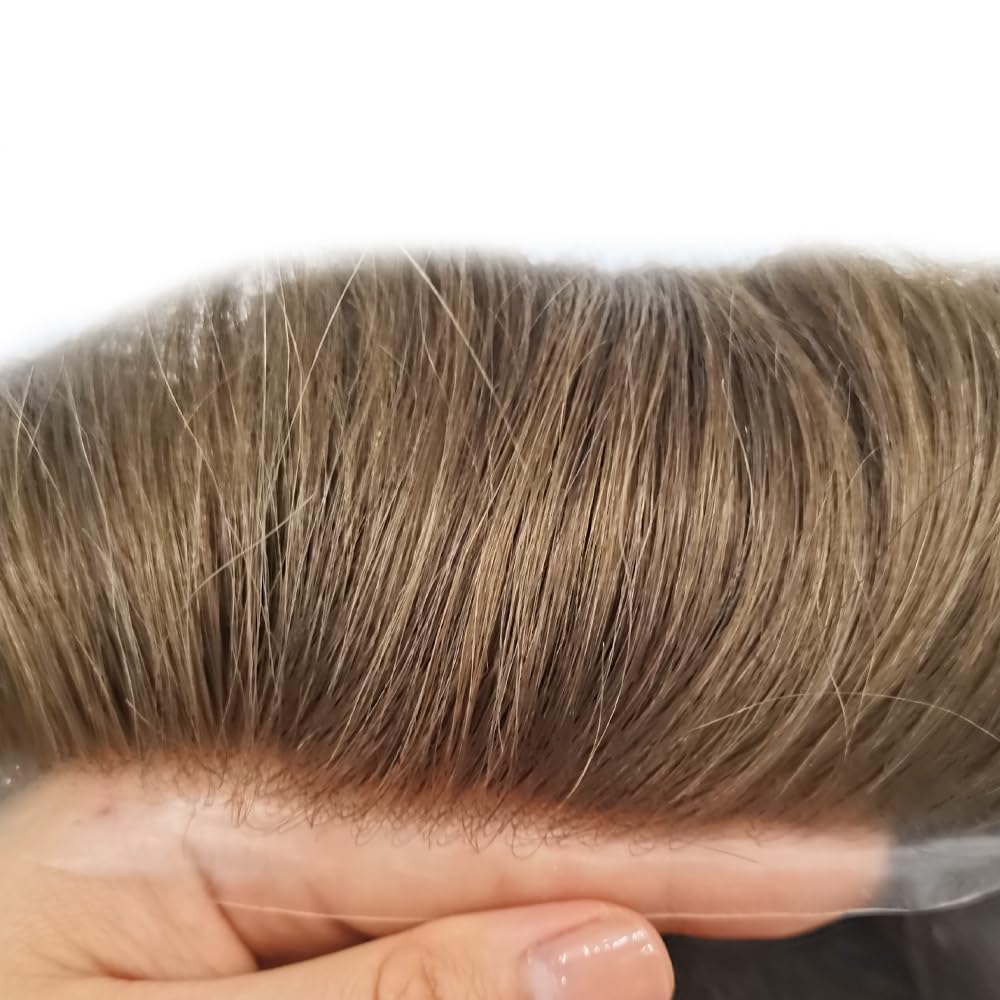 Toupee para hombres Cabello humano real suave encaje francés para hombre Toupee sistema de reemplazo de pelo para hombres postizos tupé para hombres