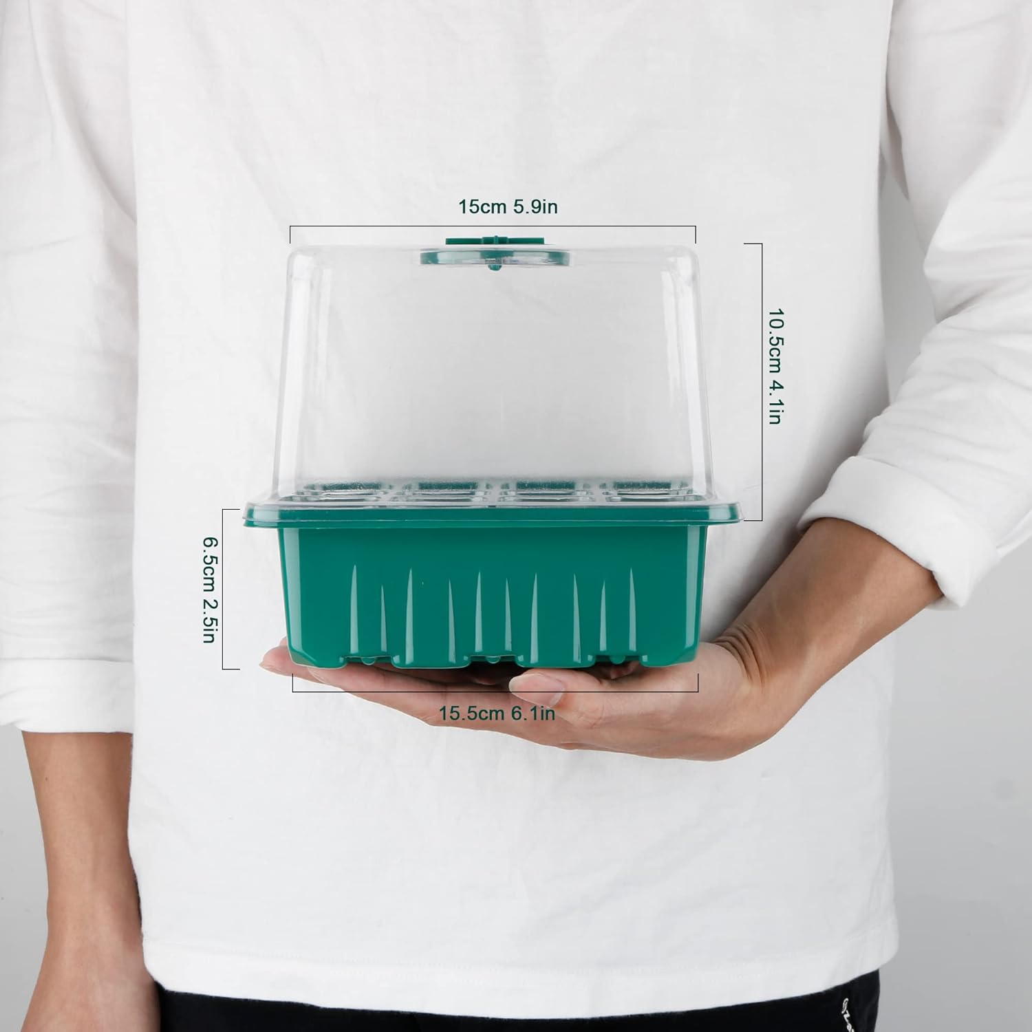 Bandeja de inicio de semillas con luz de crecimiento, kit de inicio de semillas, bandejas de inicio de germinación de plantas con cúpula de humedad