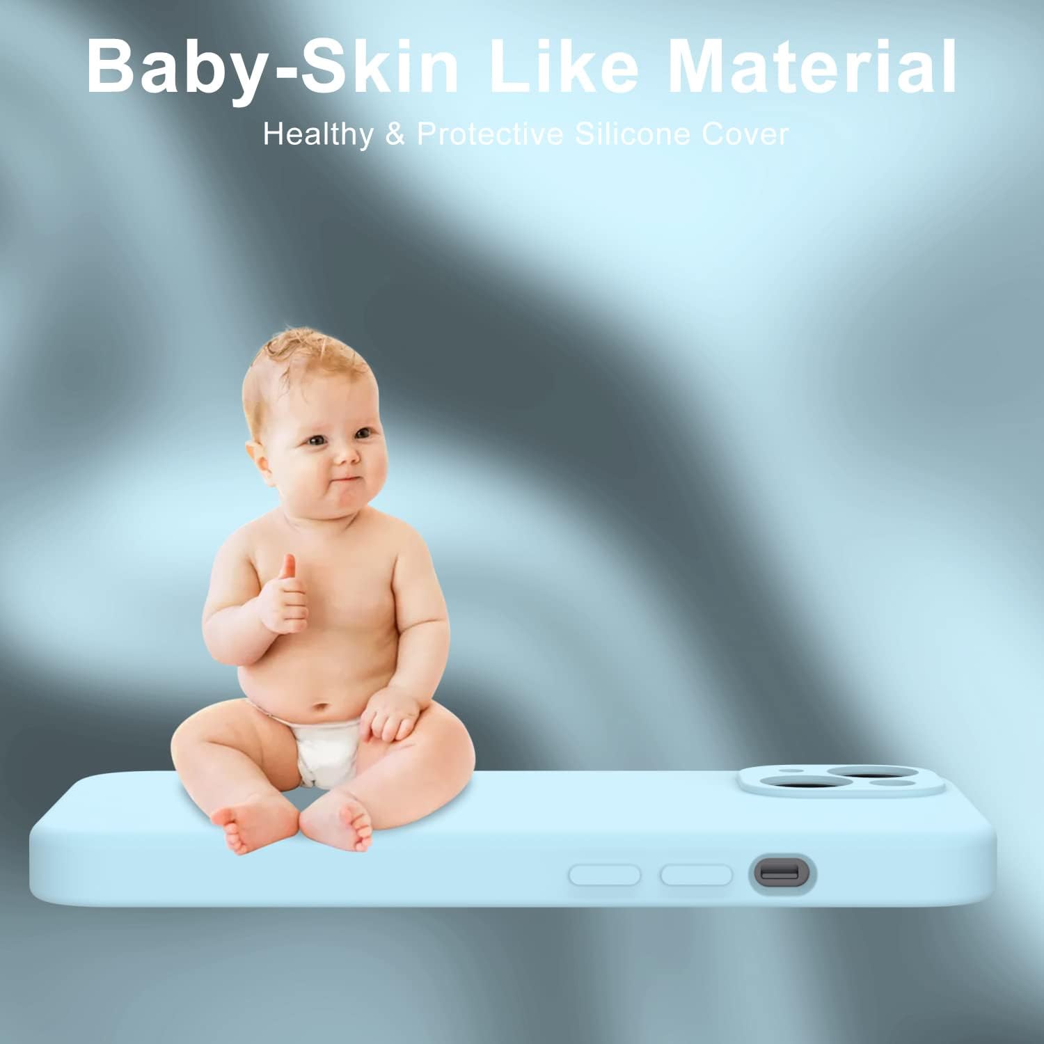 DEENAKIN Funda compatible con iPhone 13 con protector de pantalla, silicona suave y sedosa, funda mejorada para cámara, probada contra caídas de 16
