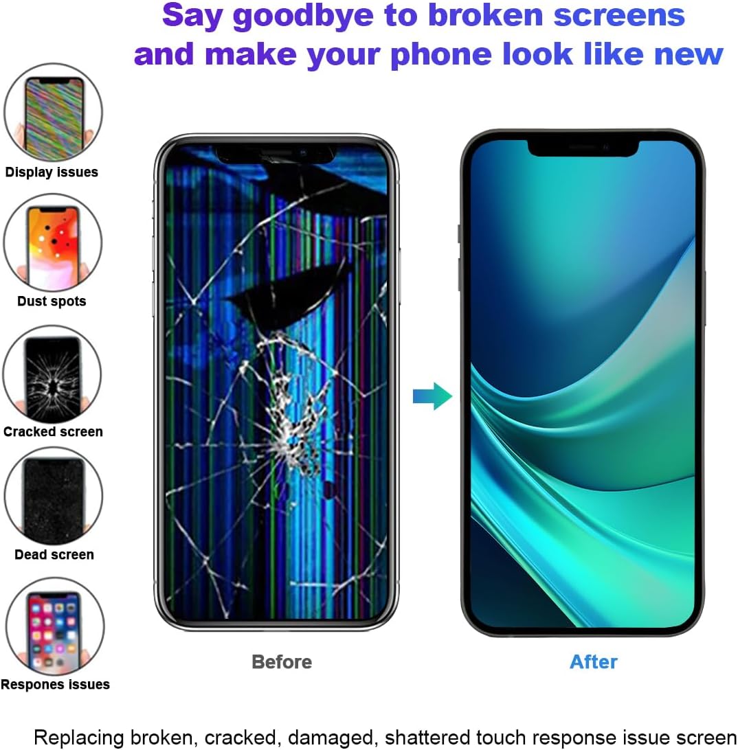 EFAITHFIX Para iPhone 12 PRO MAX Pantalla LCD Reemplazo de 6.7 pulgadas Asamblea LCD Pantalla LCD 3D Digitalizador de Pantalla Táctil con