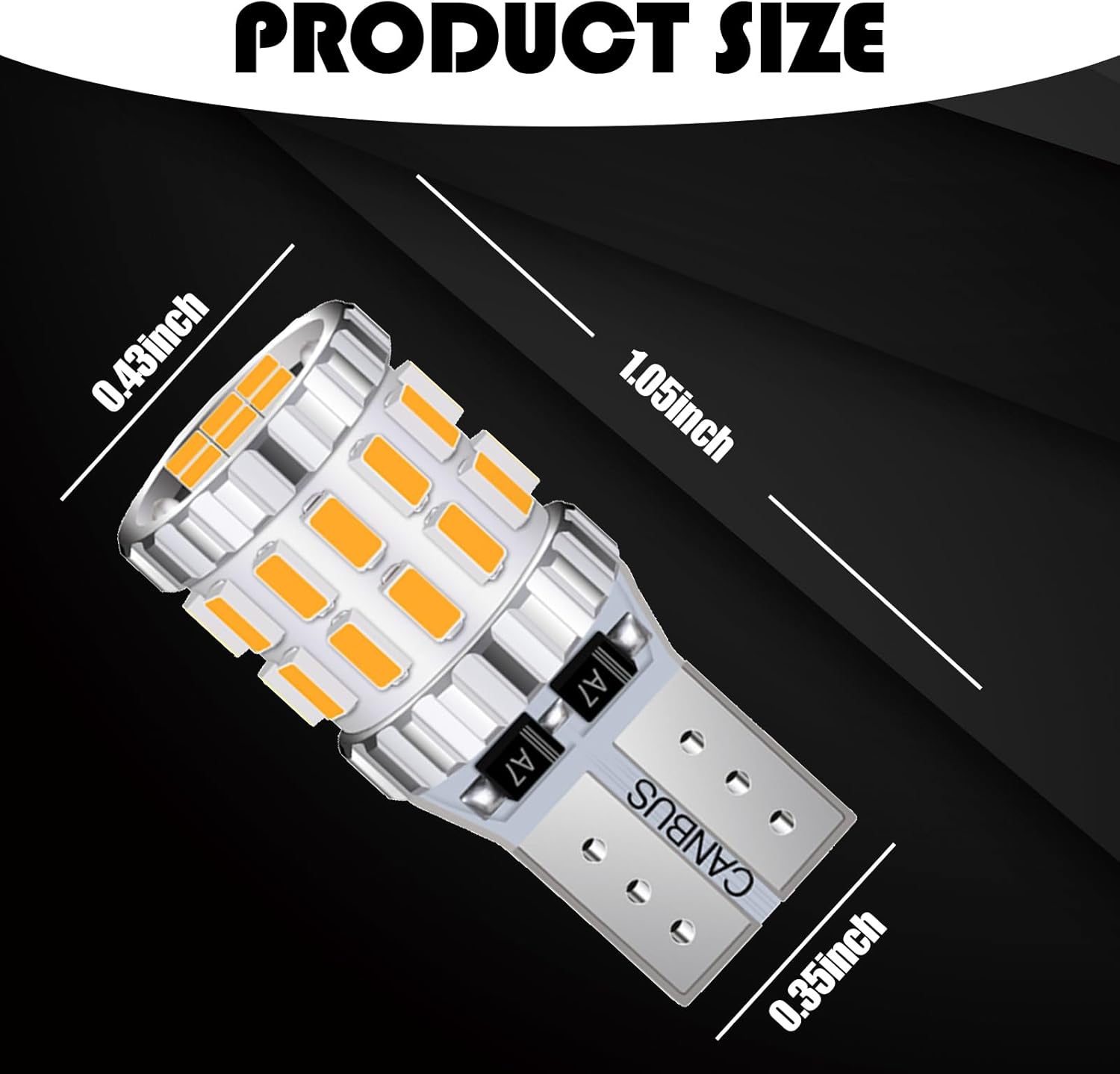 GKmow 2 luces LED T10 de ancho para automóvil, 3014-30SMD, súper brillante, luz de lectura de placa de matrícula de 360, Canbus sin errores, luz de