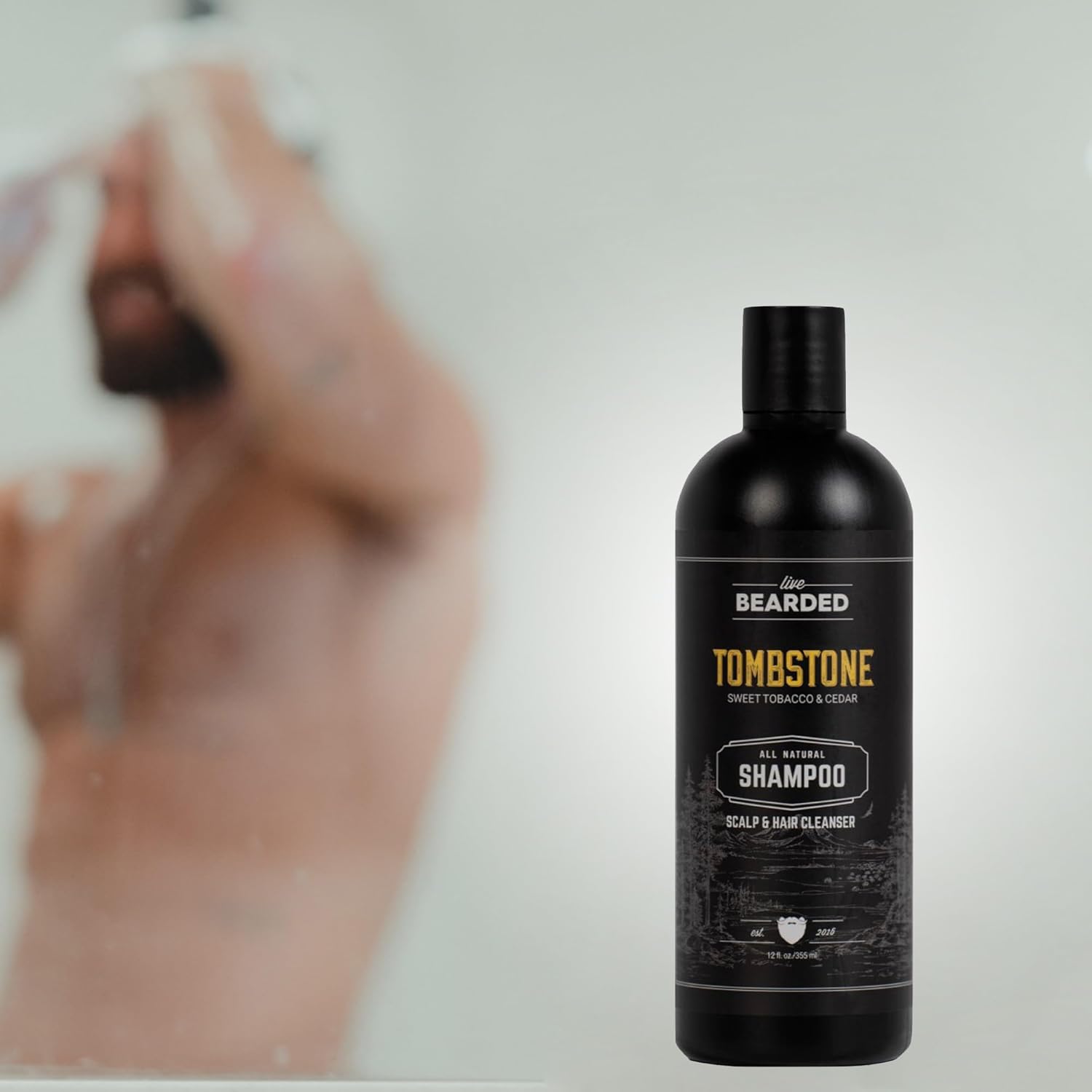 Live Bearded Champú totalmente natural para hombres, promueve el crecimiento del cabello, champú fortalecedor para adelgazar el cabello y la pérdida