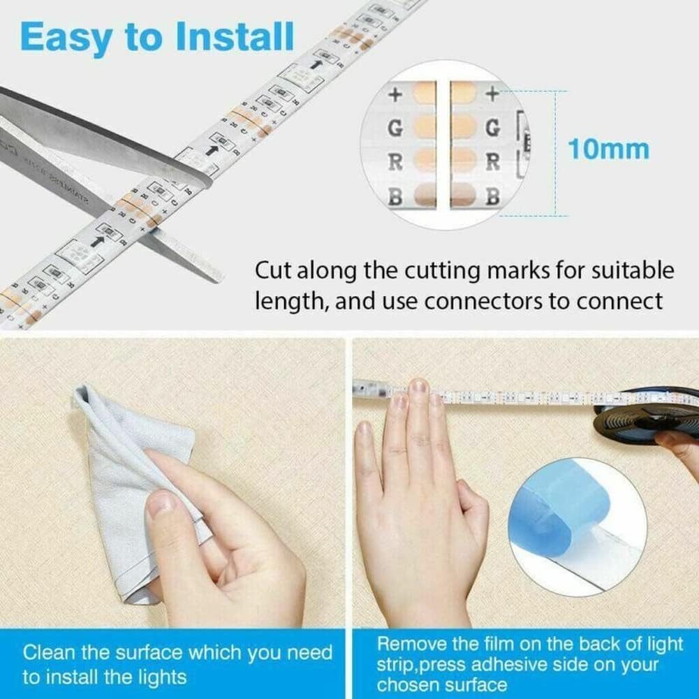 asky Tira de luz LED DC de 5 V, USB que cambia de color, retroiluminación de TV RGB + control remoto (3.3 ft)