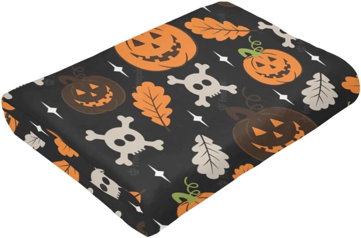 Manta de microforro polar ultrasuave para Halloween, ligera, mullida y cálida, manta de franela de Halloween para sofá, cama, sala de estar, 50 x 40