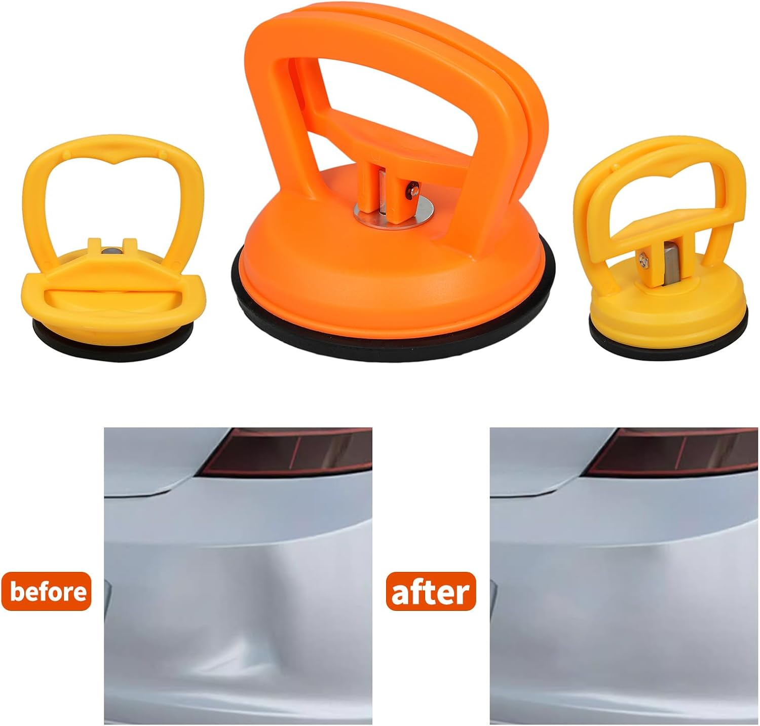 Aumotop Extractor de abolladuras de automóvil, paquete de 3 herramientas para quitar abolladuras, kit de extracción de abolladuras con ventosa para