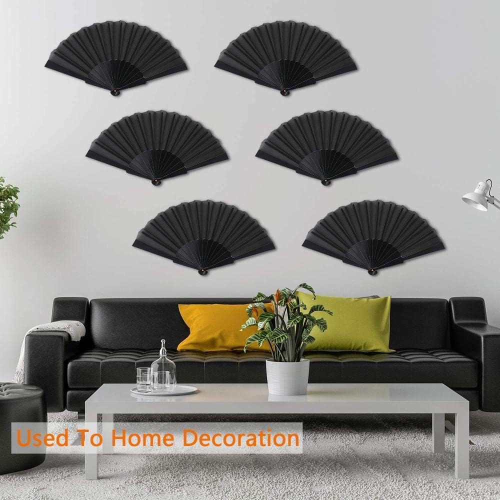 Original Hand Fan Folding, Decorative Folding Fans Fashion Floral Bamboo Fans with Tassel Rose Red Chinese Silk Fans Elegant Handmade Spanish Fan