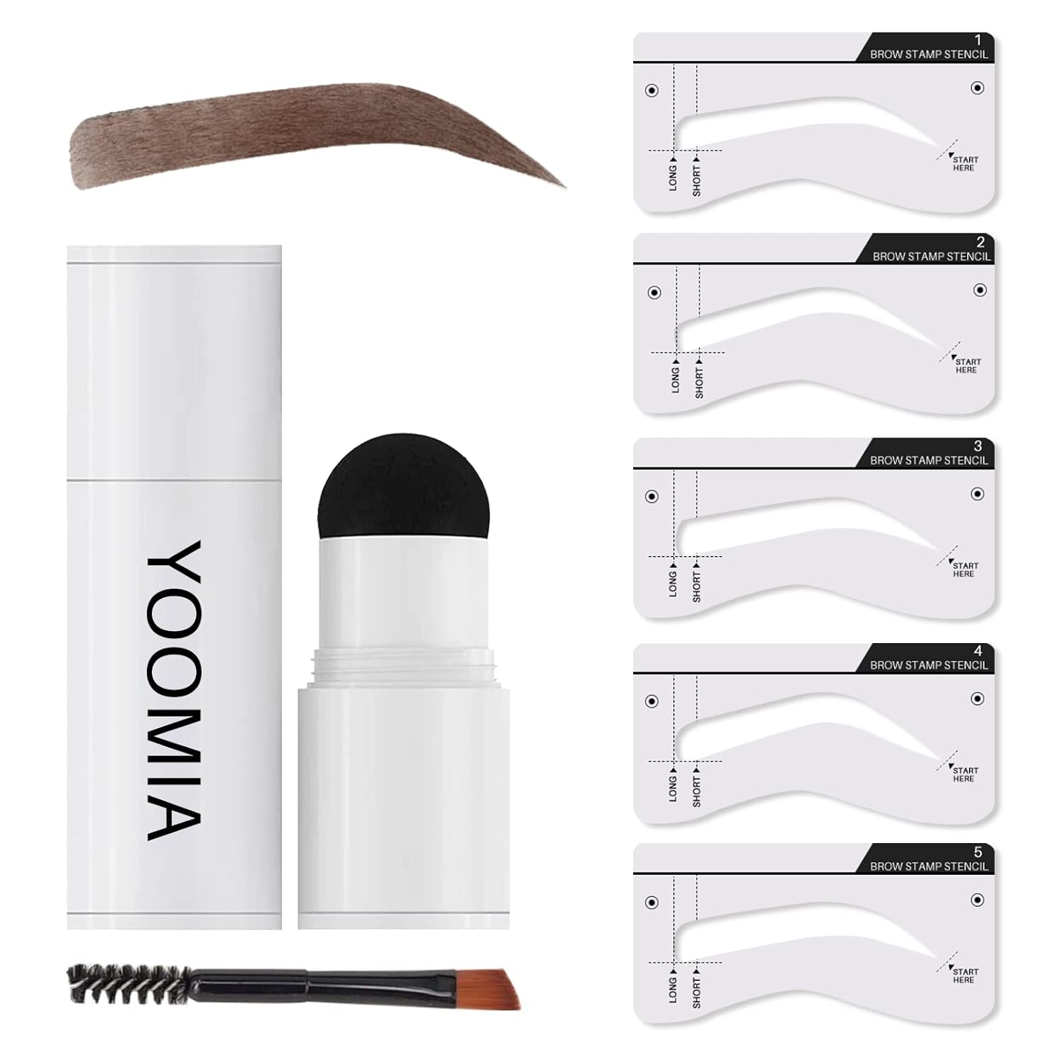 YOOMIA Kit de plantillas de sellos para cejas, impermeable, kit de moldeo de cejas de larga duración en polvo de sombra de línea capilar (rubio)