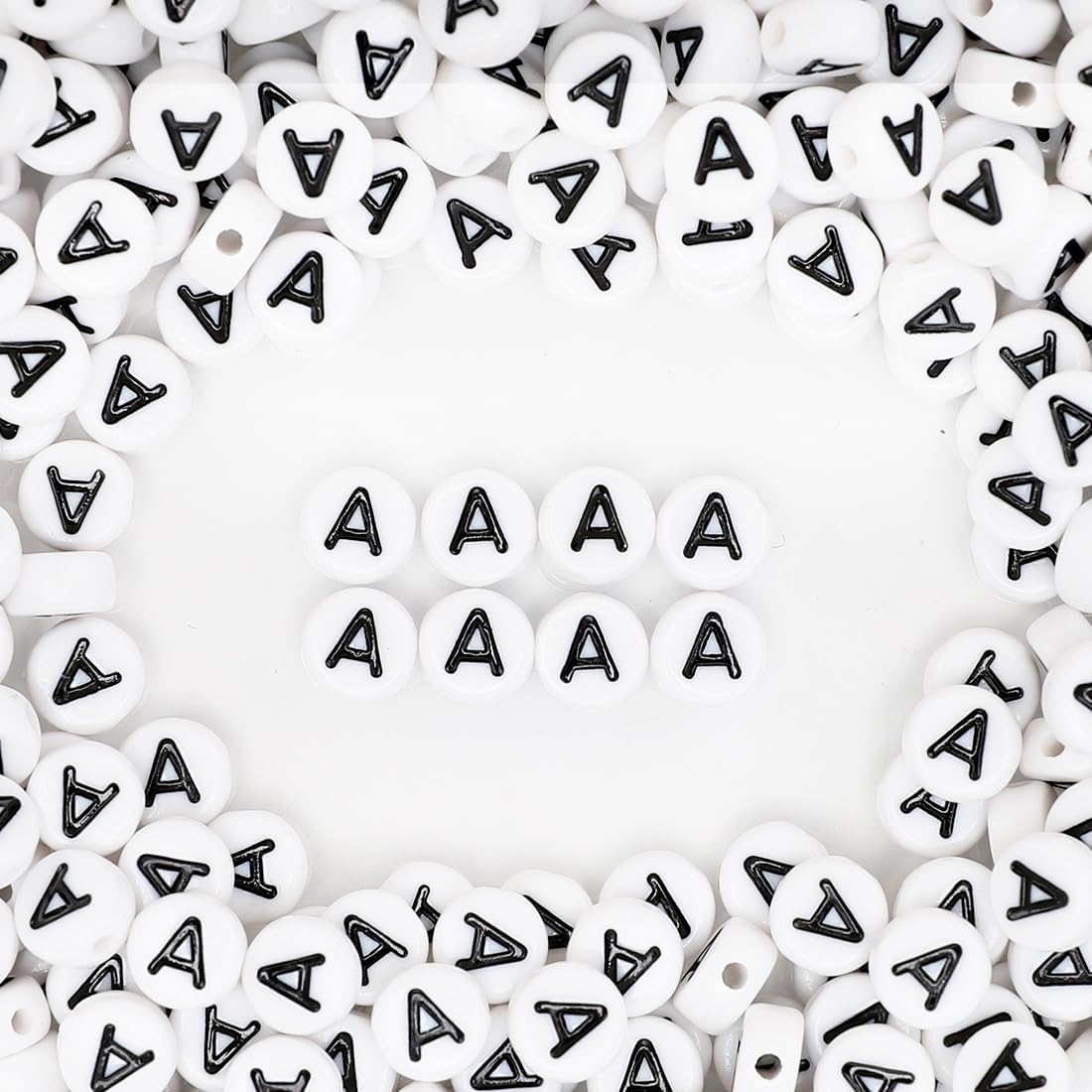 500 cuentas de letras A, cuentas de letras para hacer pulseras, cuentas del alfabeto, cuentas Kandi, cuentas de letras vocales redondas para hacer