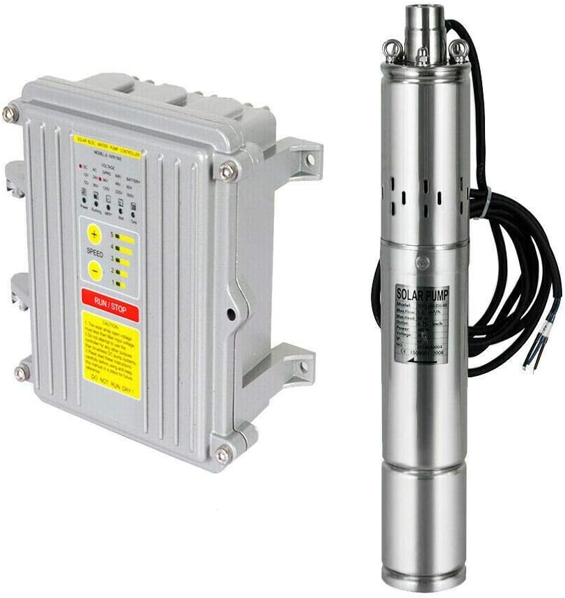 3 “DC bomba de agua solar bomba sumergible bomba de pozo profundo MPPT controlador 36V 400W 1600LH