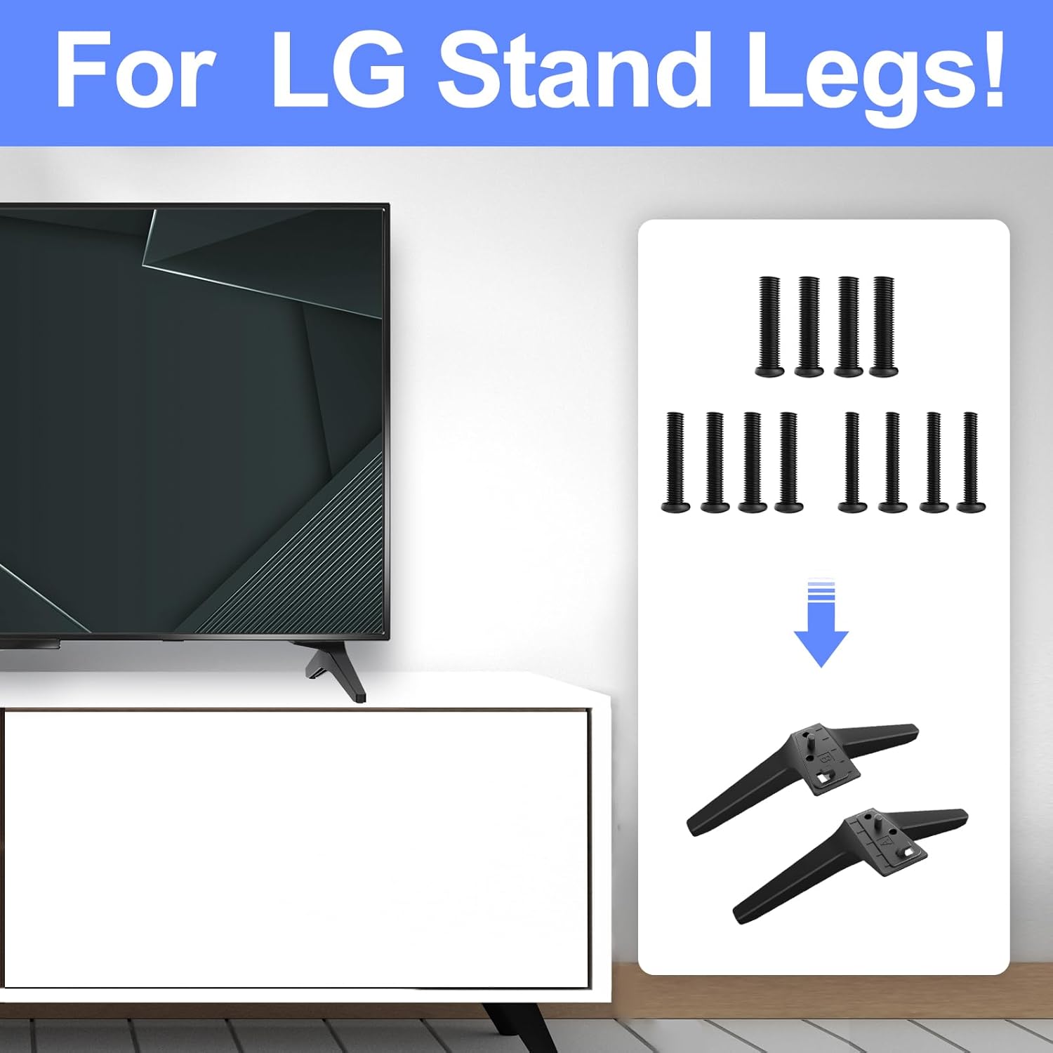Kit de tornillos para tornillos de soporte de TV LG, para tornillos de patas de TV LG, 55UK6500 55UJ6540 55UM7300 55UN6900 55LJ5500UA 50UK6500
