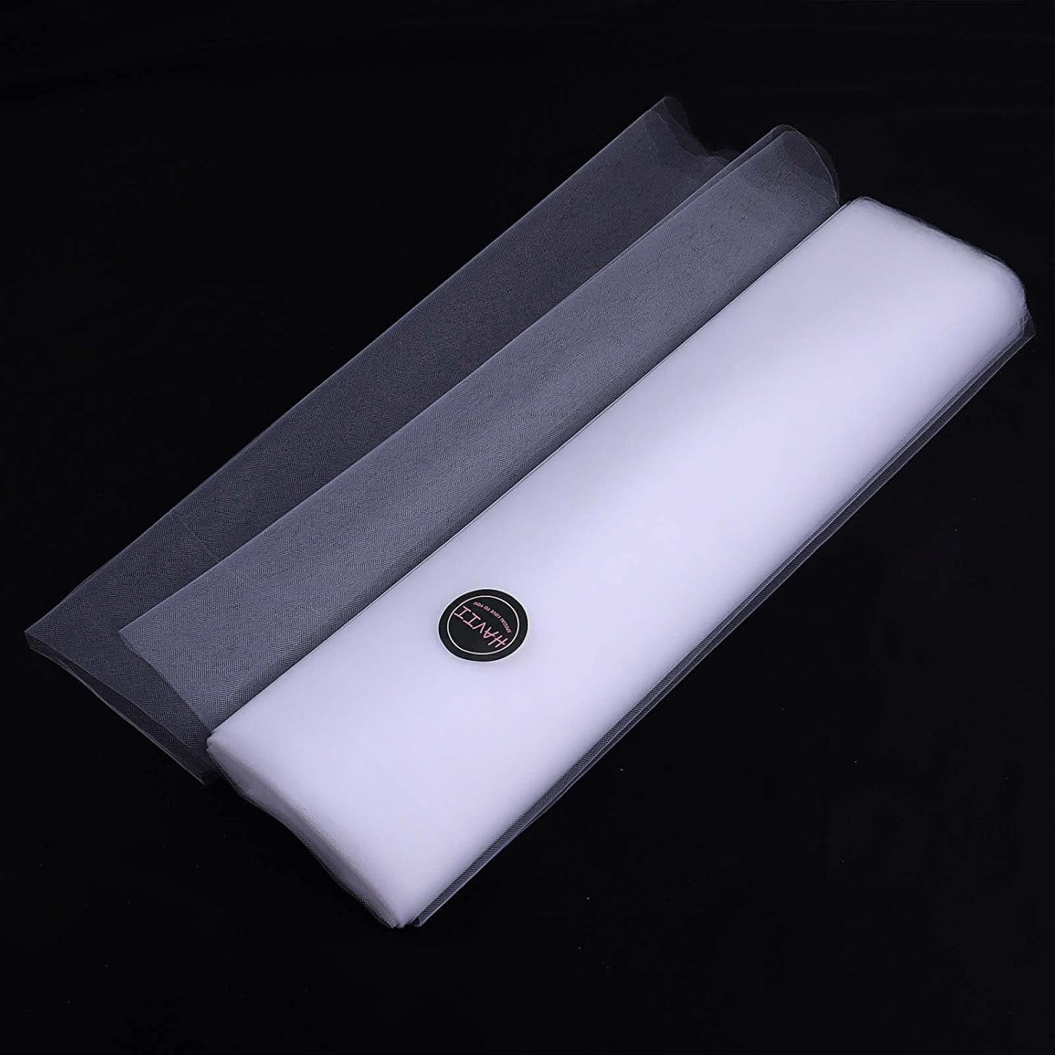 HAVII Rollo de tul blanco de 54 pulgadas x 20 yardas para decoración de bodas, fiestas de cumpleaños, falda de mesa tutú, carrete de tela de tul,
