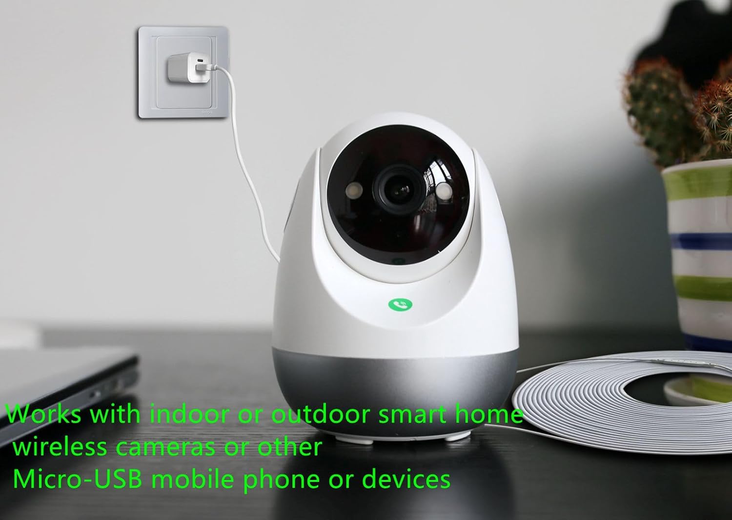 Cable de extensión de alimentación de 49 pies (49.2 ft), compatible con Wyze CamWyze Cam Pan, cámara Yi, NestCam interior, cámara Blink XT, cámara