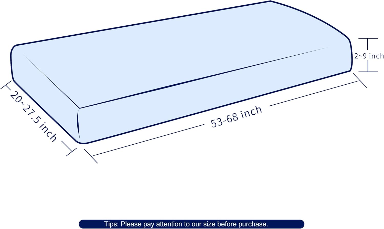 Subrtex – Funda de cojín elástica para cojines de sofá, de asiento de caravana, de sofá de dos asientos. Hecha de elastano. Protector de muebles de